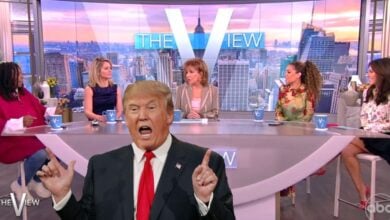 Donald Trump in front of the women of The View on ABC
