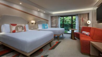 A room at Disney's Contemporary Resort, one of Walt Disney World Resort's Deluxe Resort hotels.