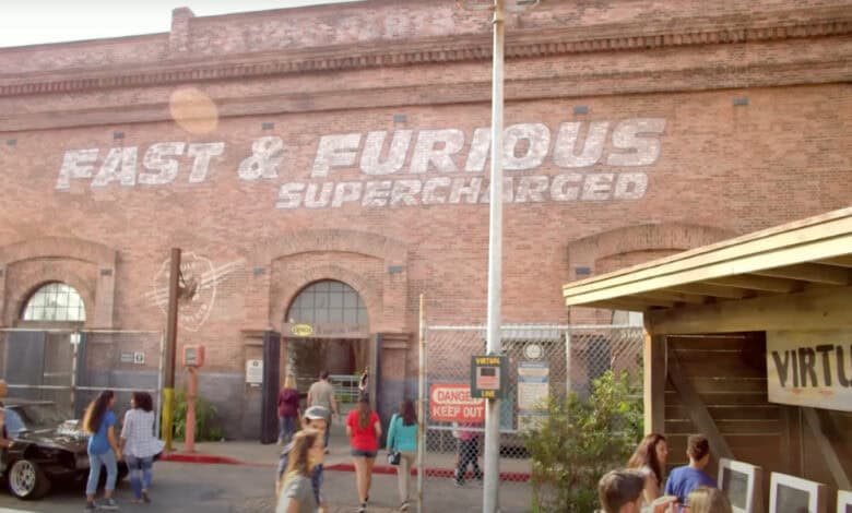 exterior of Fast and Furious: Supercharged ride in Universal Studios Florida
