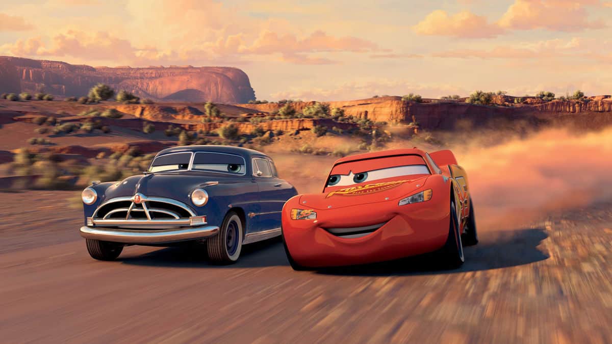 Lightning McQueen and Doc Hudson in Cars