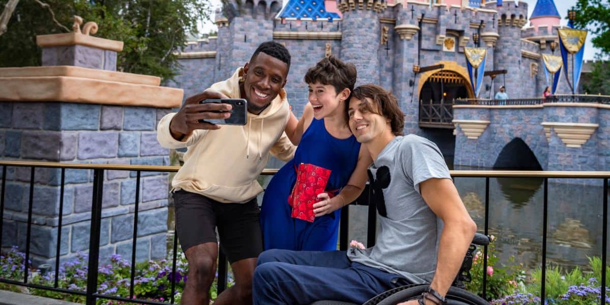Guests visit Disneyland and one of them is in a wheelchair