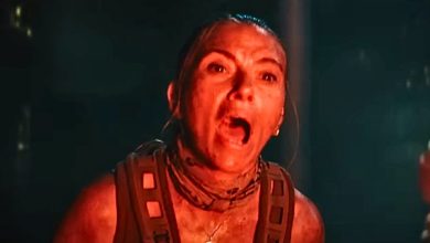 Scarlett Johansson screaming in 'Jurassic World Rebirth'