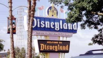 A Disneyland sign in Anaheim, California