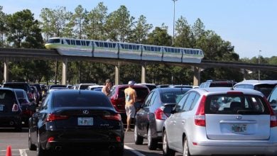 The Monorail as viewed from the EPCOT parking lot. EPCOT crash Disney World