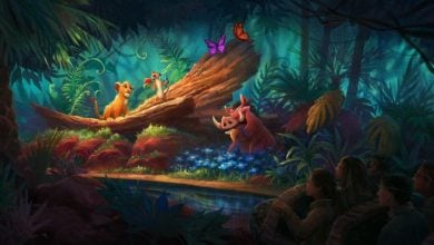 Concept art for 'The Lion King' log flume ride at Disneyland paris resort