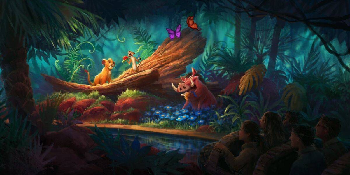 Concept art for 'The Lion King' log flume ride at Disneyland paris resort