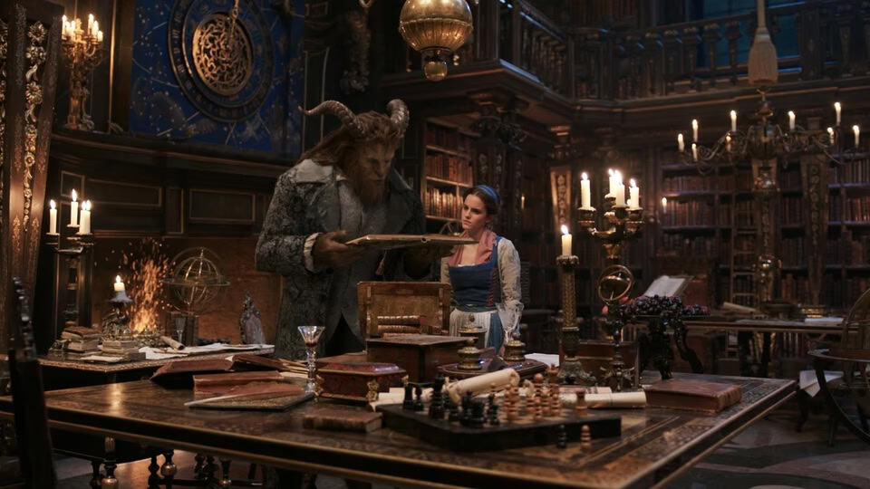 Dan Stevens and Emma Watson in Beauty and the Beast 2017