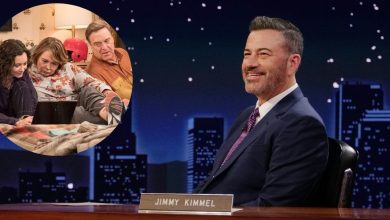 Jimmy Kimmel with an insert of Roseanne Barr in the Roseanne show