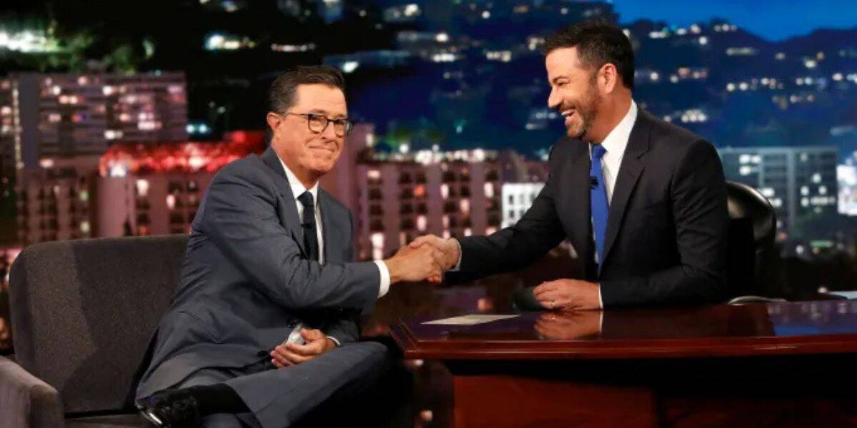 Stephen Colbert and Jimmy Kimmel on Jimmy Kimmel Live!