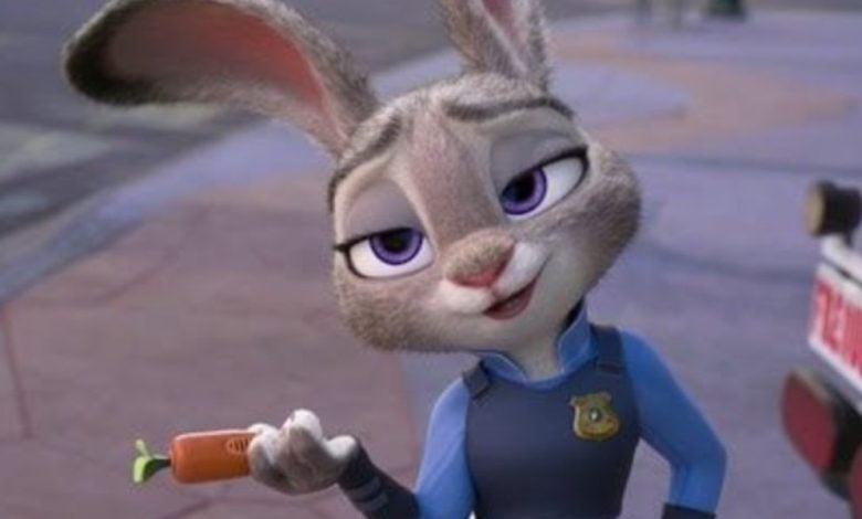 Judy Hopps holding a carrot in 'Zootopia'
