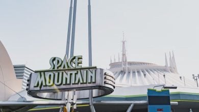 Space Mountain entrance in Disney World's Magic Kingdom