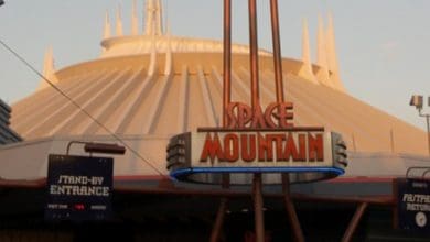 The old entrance to Space Mountain.