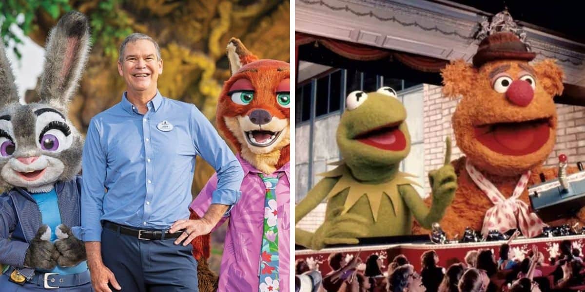 (Left) Jeff Vahle at Animal Kingdom, (Right) Muppet*Vision 3D