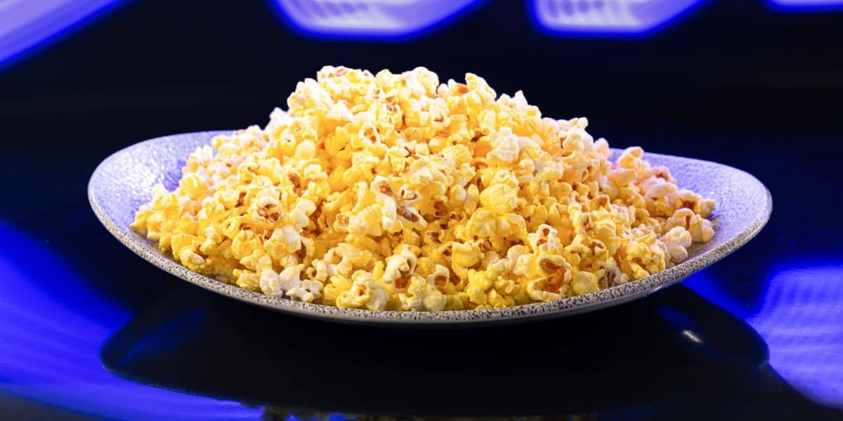 Disney popcorn in a bowl.