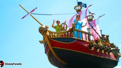 Peter Pan and Wendy Disney character performers in a parade.