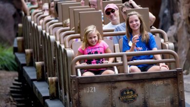 guests ride disney world's expedition everest rollercoaster in Animal Kingdom
