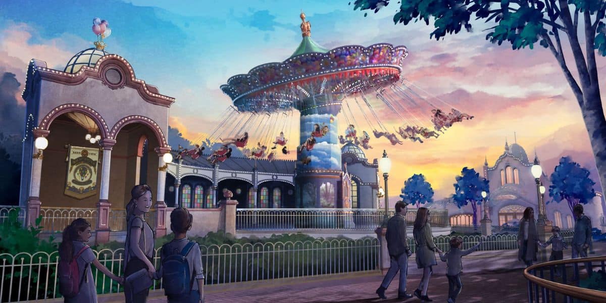 Concept art for a flying carousel inspired by 'Up' (2009)