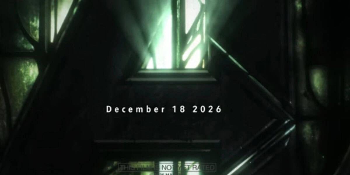 Glowing green Avengers: Doomsday logo with release date December 18, 2026