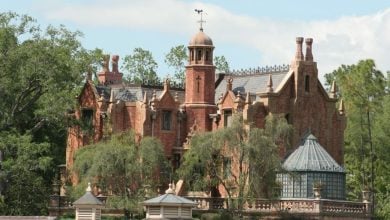 The Haunted Mansion at Magic Kingdom Park on a clear day.