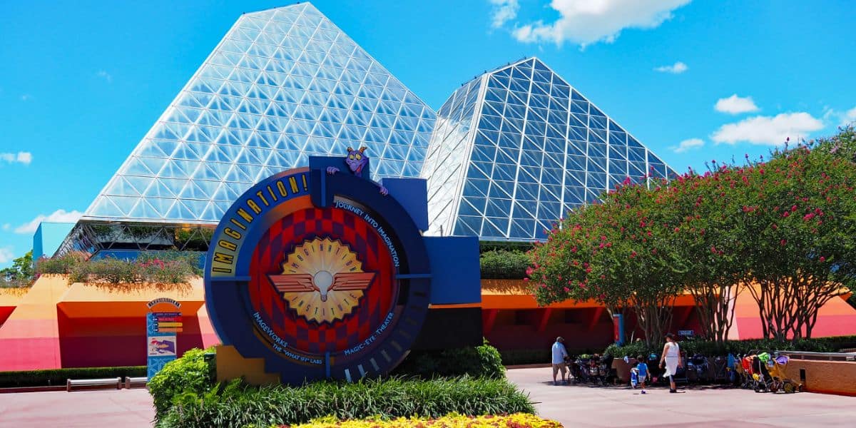 The Imagination Pavilion at EPCOT, featuring the entrance to Journey Into Imagination With Figment