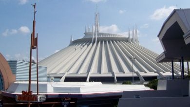 Space Mountain in Tomorrowland at Magic Kingdom Park during the day.