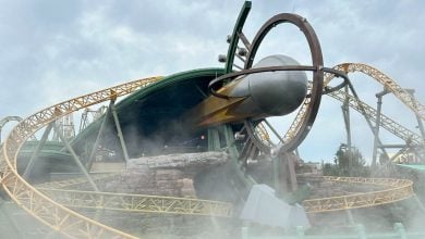 Mist in front of Stardust Racers at Epic Universe.