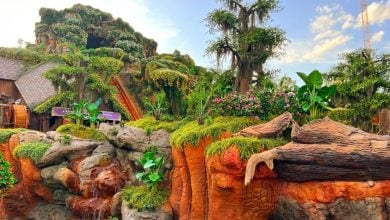 The exterior of Tiana's Bayou Adventure at Magic Kingdom Park.