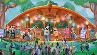 Blue and Bingo stage show concept art for Disneyland Califronia