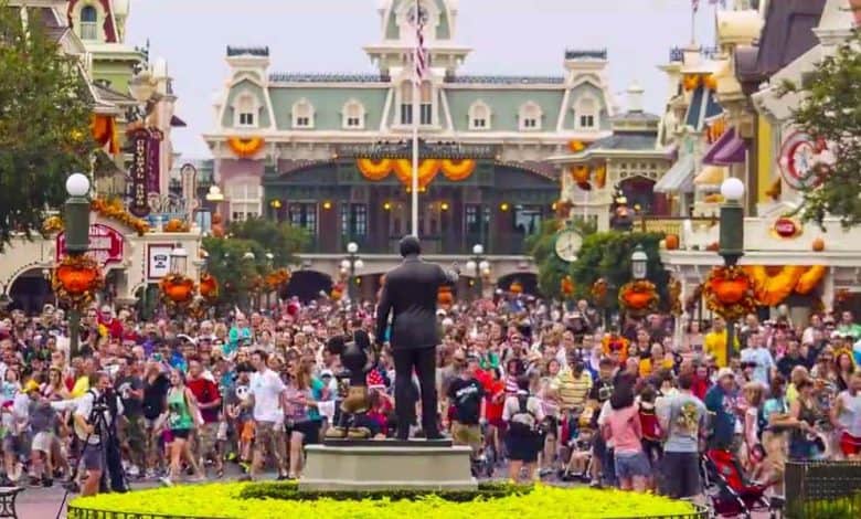 Rope drop on Main Street, U.S.A., at Magic Kingdom Park