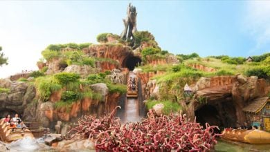 Splash Mountain on a sunny day at Tokyo Disneyland