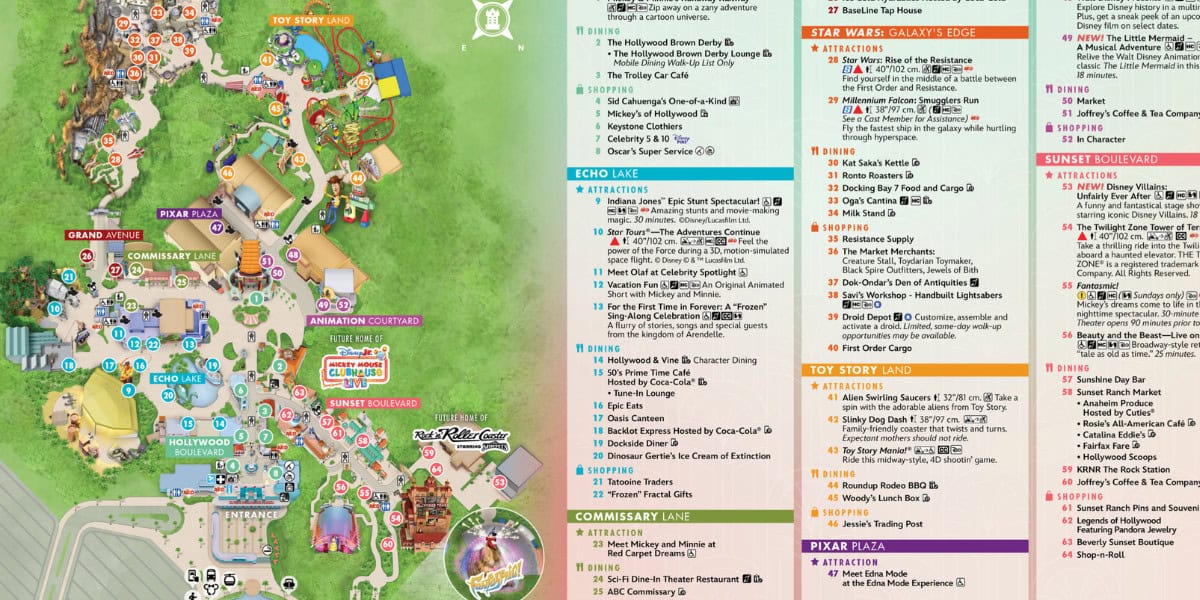 Vibrant map of Disney’s Hollywood Studios