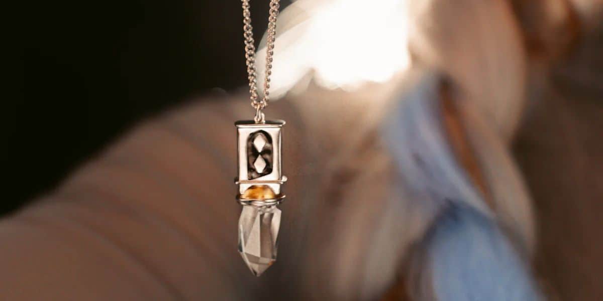 A sparkling crystal pendant necklace inspired by Ahsoka Tano