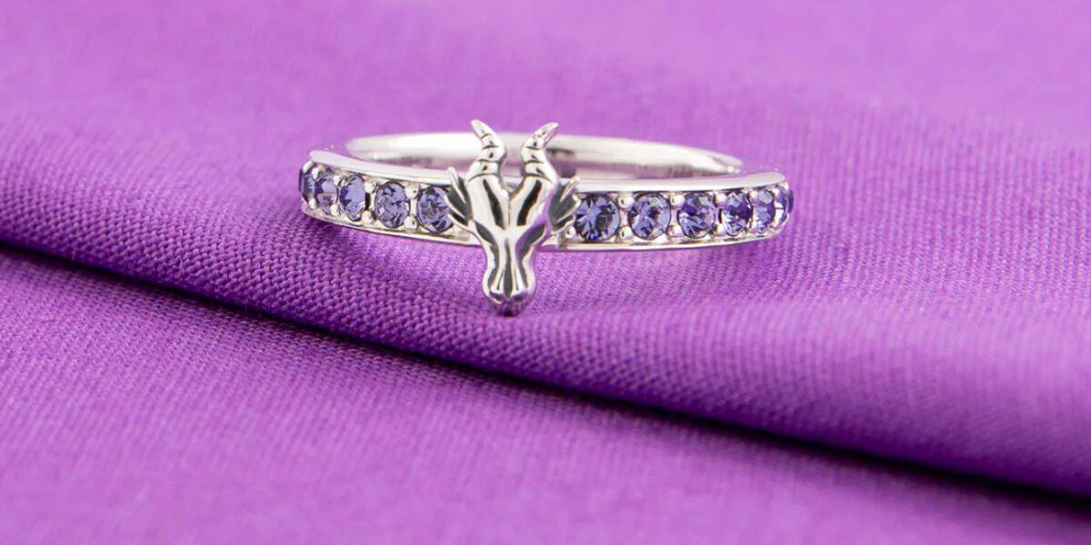 A Disney-inspired silver ring with a dragon.