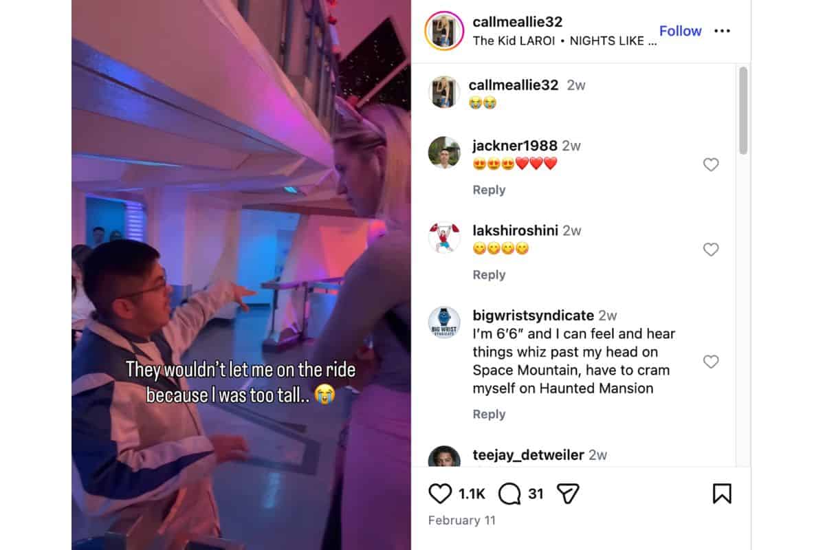 A Disney cast member speaking with Allie