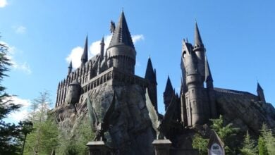 Hogwarts Castle on a sunny day at Universal Orlando