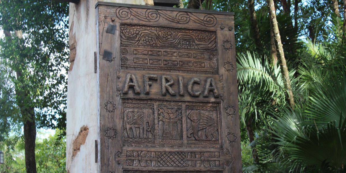 The Africa entrance sign at Disney's Animal Kingdom Theme Park