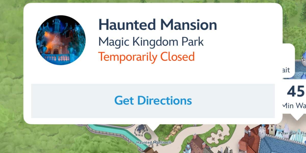 Haunted Mansion at Magic Kingdom is temporarily closed.