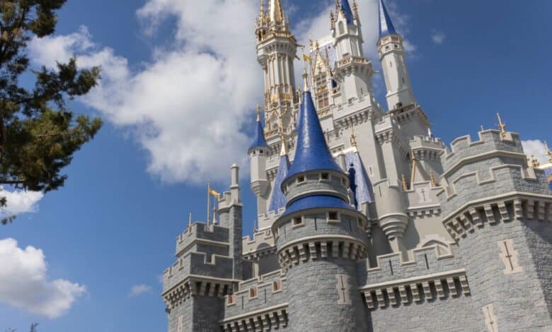 Cinderella Castle at Magic Kingdom Park, as seen from the side