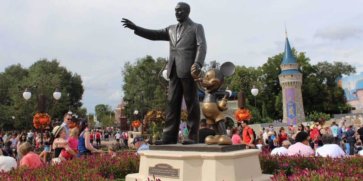 The Partners Statue of Walt Disney and Mickey Mouse at the Magic Kingdom