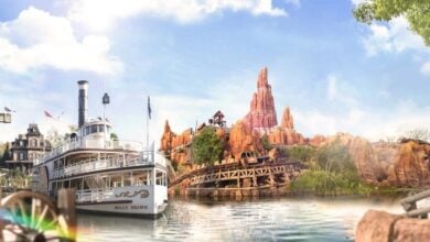 A wide look at Frontierland at Disneyland Paris