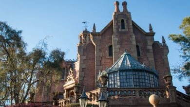 The front of the Haunted Mansion at Magic Kingdom Park