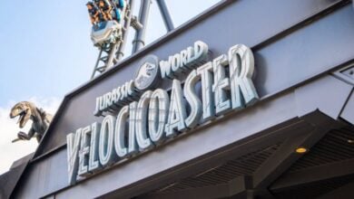 close up of Velocicoaster entrance at Islands of Adventure in Universal Orlando Resort