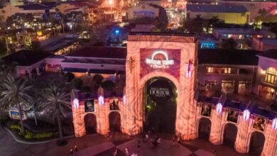 Universal Studios Florida entrance during Halloween Horror Nights