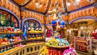 Interior of a gift shop at Disneyland Paris