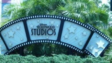 A film strip sign for Disney's Hollywood Studios