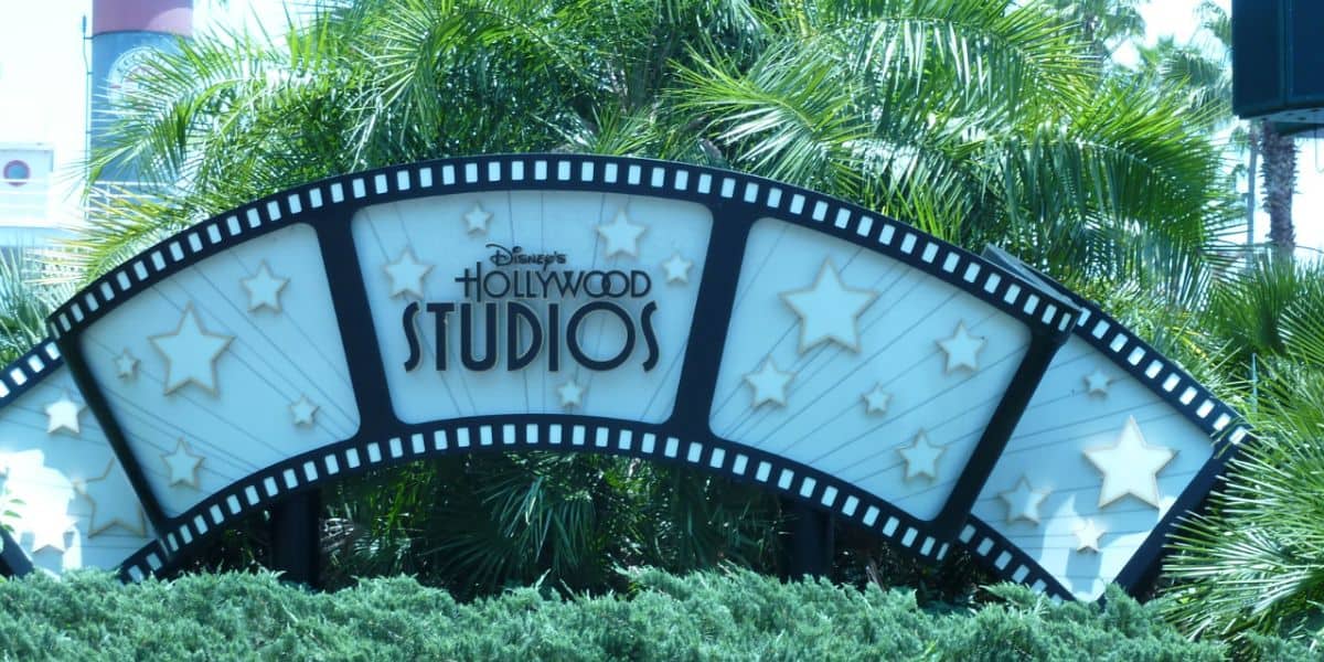 A film strip sign for Disney's Hollywood Studios