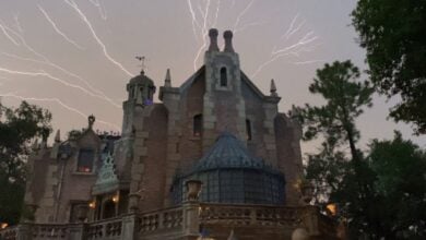 Lightning over the Haunted Mansion at Magic Kingdom park