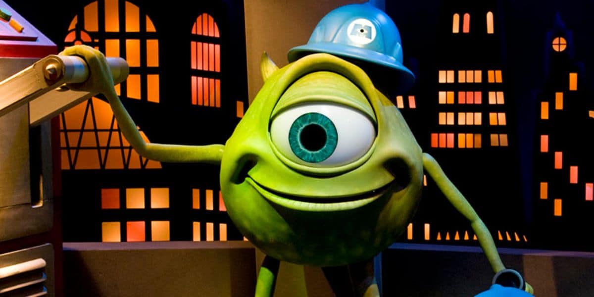 Mike Wazowski in a Monsters, Inc. work hat
