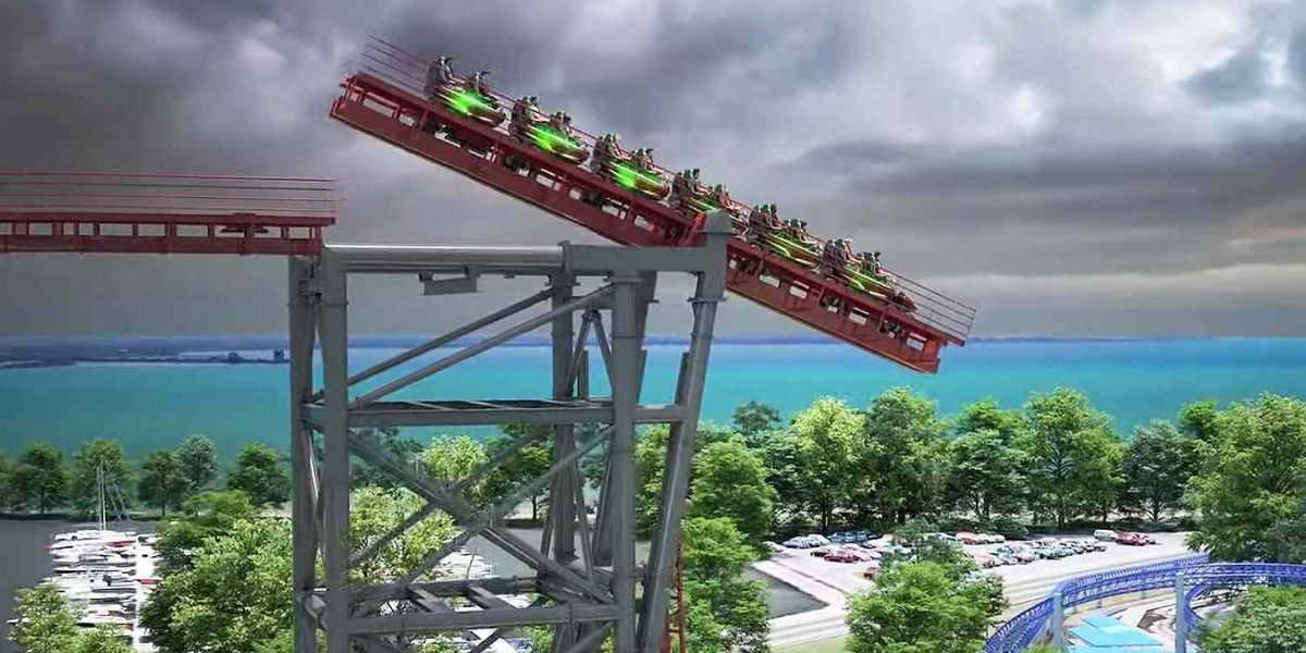 Siren’s Curse roller coaster at Cedar Point in Sandusky, Ohio.