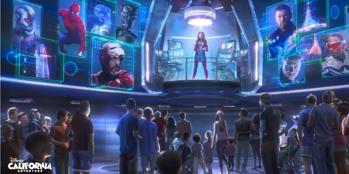 Avengers Infinity Defense attraction concept art for disney california adventure